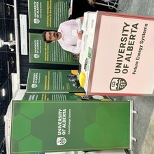 A man stands at a booth