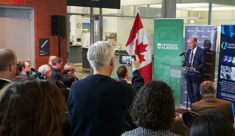 Associate Vice-President (Research) Walter Dixon speaks at the CCITF funding announcement.