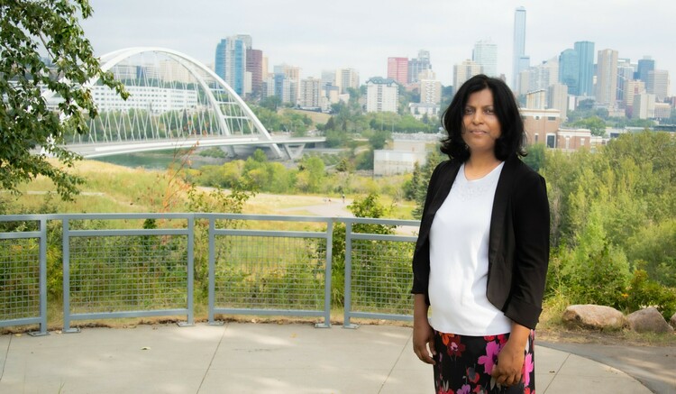 Post-doctoral researcher Nilusha Welegedara found that Edmonton has “urban heat islands” with significantly higher temperatures than surrounding rural areas in both summer and winter. (Photo: Matt Photo Videography)