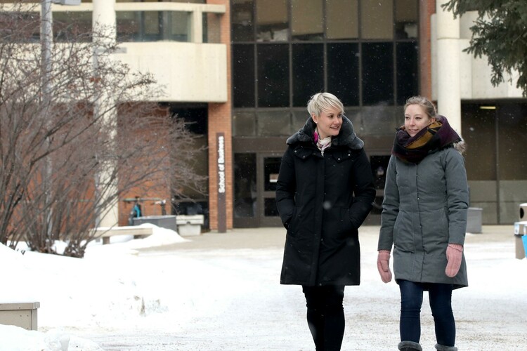 Future Energy Systems PhD students Kylie Heales and Maggie Cascadden.