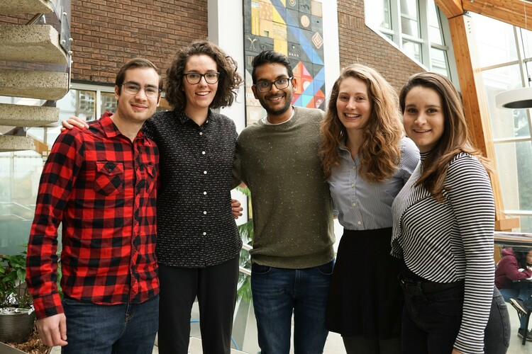 Future Energy Systems students Miles Skinner, Andrea Miller, Sonak Patel, Janina Fuchs, and Natalia Vergara Bonilla.