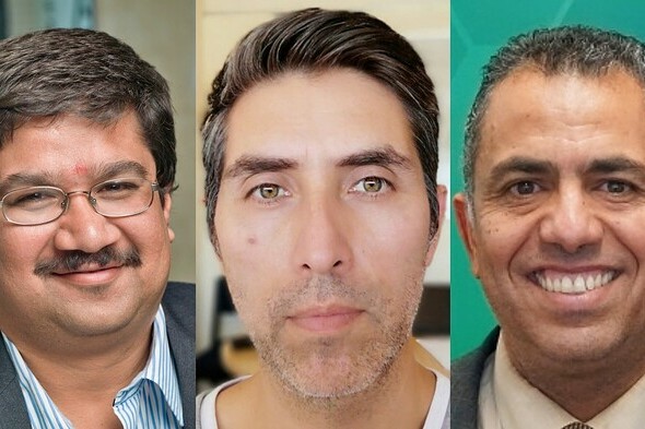 From left: Dr. Amit Kumar, Dr. Vicente Gonzalez, and Dr. Mohamed Gamal El-Din