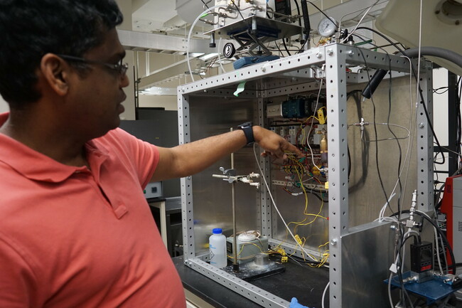 Dr. Rajendran in his lab
