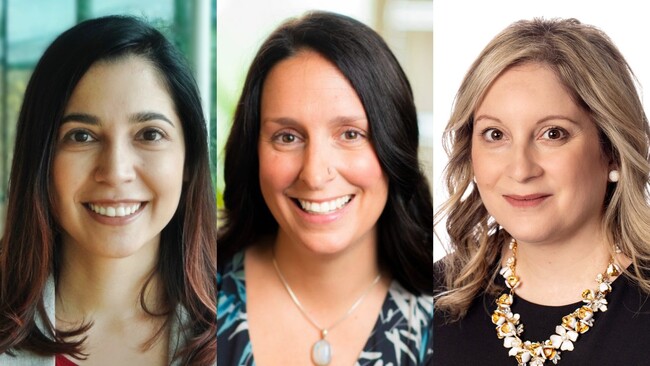 (From left) As new Tier 2 Canada Research Chairs, Nassim Bozorgnia, Lauren Guillette and Stephanie Montesanti will pursue their research in astroparticle physics, animal cognition and supportive care for people experiencing family violence. (Photos: Supplied)
