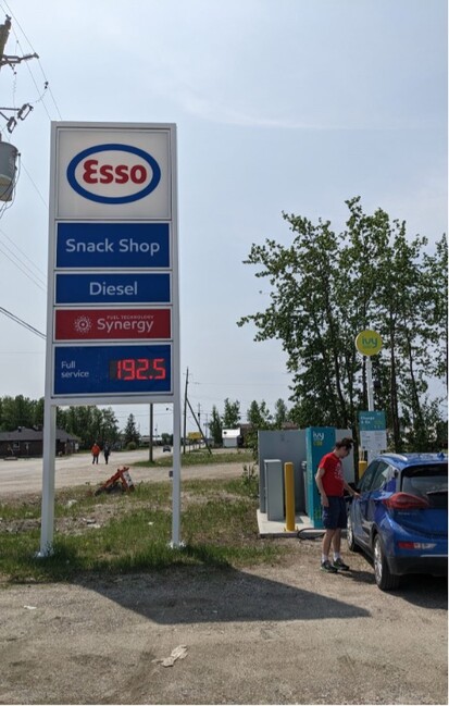 Highest gas price we saw – northern Ontario. Image supplied