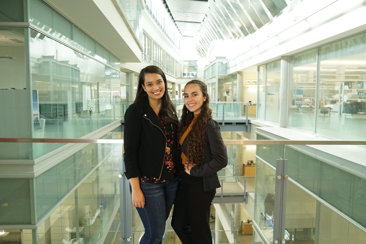 Mariah Hermary and Sofia Arango Arroyave, two recipients of FES URI scholarships to support diversity in research