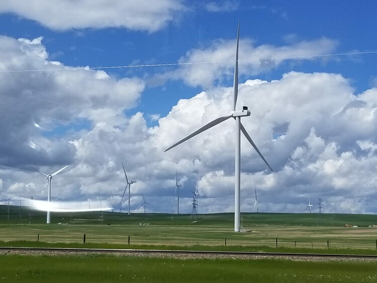 Wind turbines near Pincher Creek, Alberta.